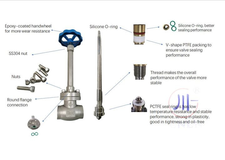 Saldado manual de la toma de válvula de cierre criogénico -196 ~ + 80 °C para GNL LOX LIN LAR LCO2