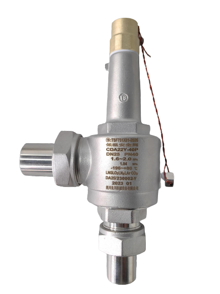 Válvula de seguridad criogénica de acero inoxidable con presión de 4.0Mpa y rango de temperatura de -196°C a +120°C