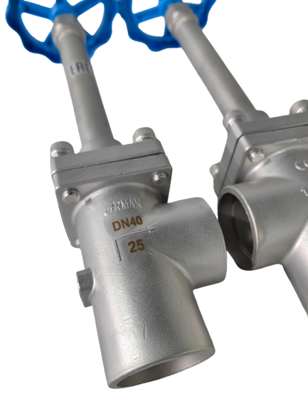 Válvula de globo criogénico de acero inoxidable 304/316 con soldadura de toma para un rango de temperatura de -196°C a +80°C