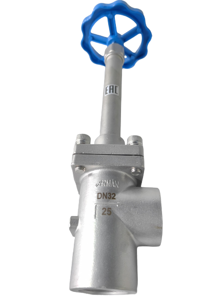 Válvula de globo criogénico de acero inoxidable 304/316 con soldadura de toma para un rango de temperatura de -196°C a +80°C