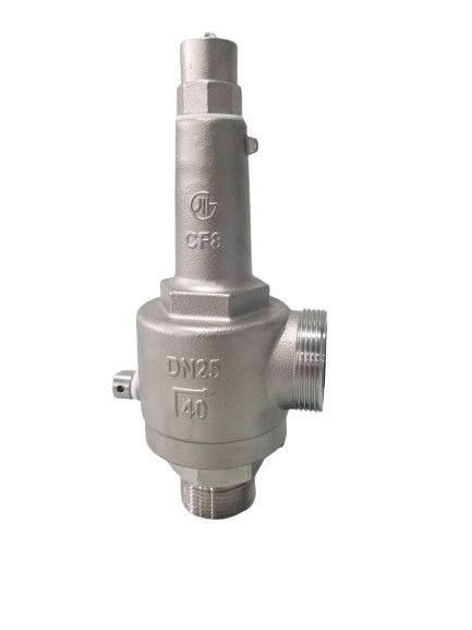 DN25 Válvula de seguridad criogénica de acción directa de resorte abierta completa -196~+80 °C para GNL/LOX/LN2/LAR/LCO2