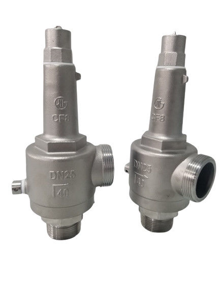 DN25 Válvula de seguridad criogénica de acción directa de resorte abierta completa -196~+80 °C para GNL/LOX/LN2/LAR/LCO2